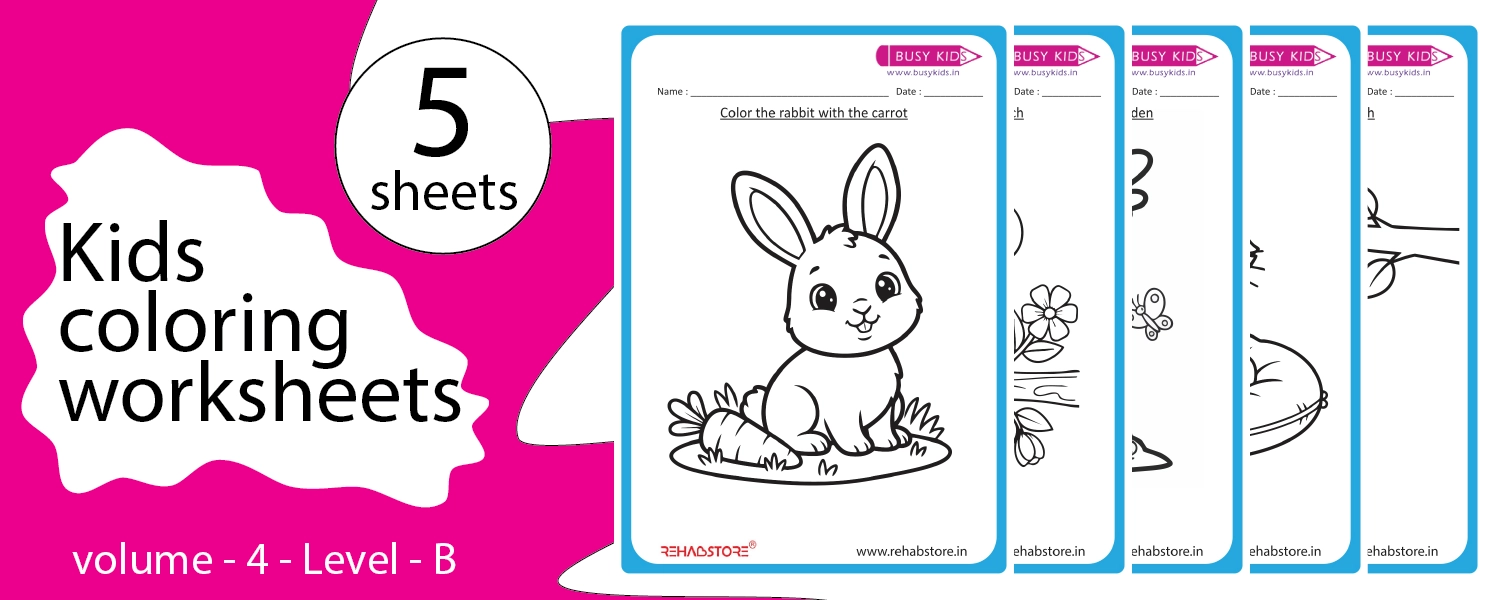 Kids Coloring Worksheets – Volume 4 | Level B