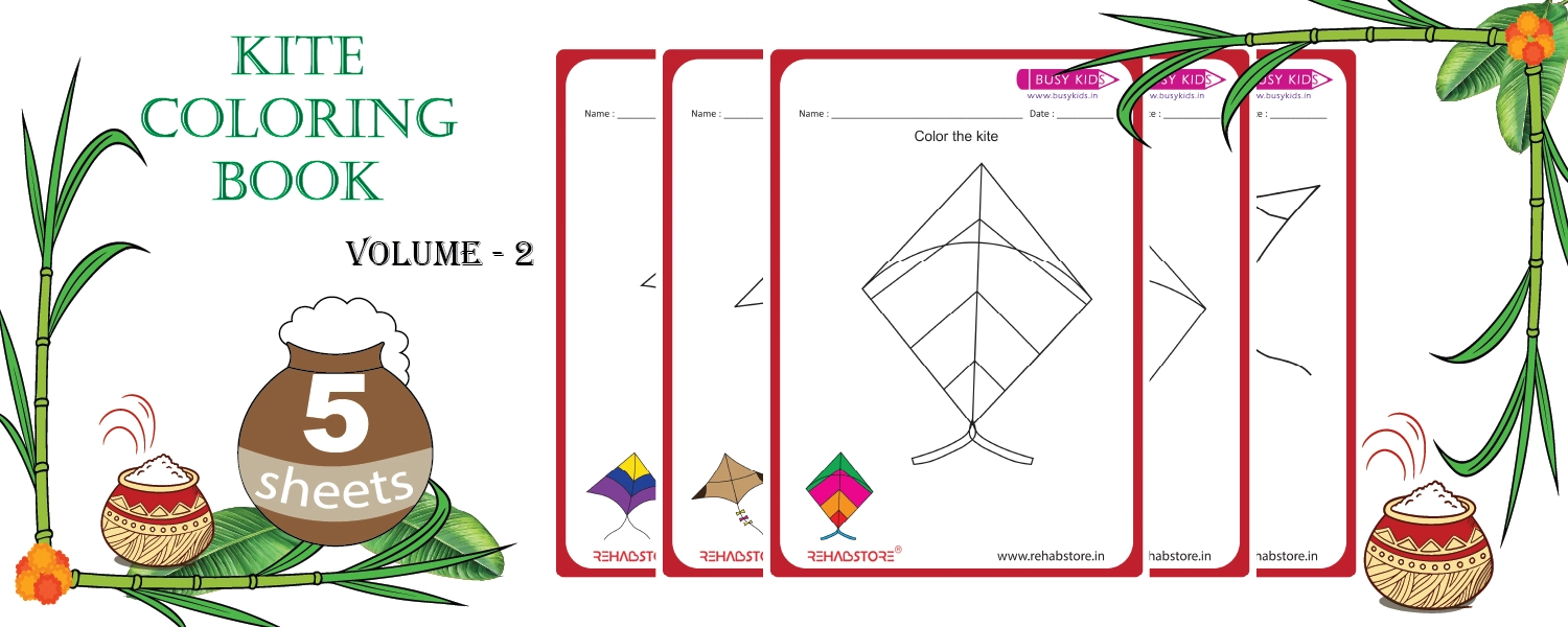 Kite Coloring Book (Vol-2)