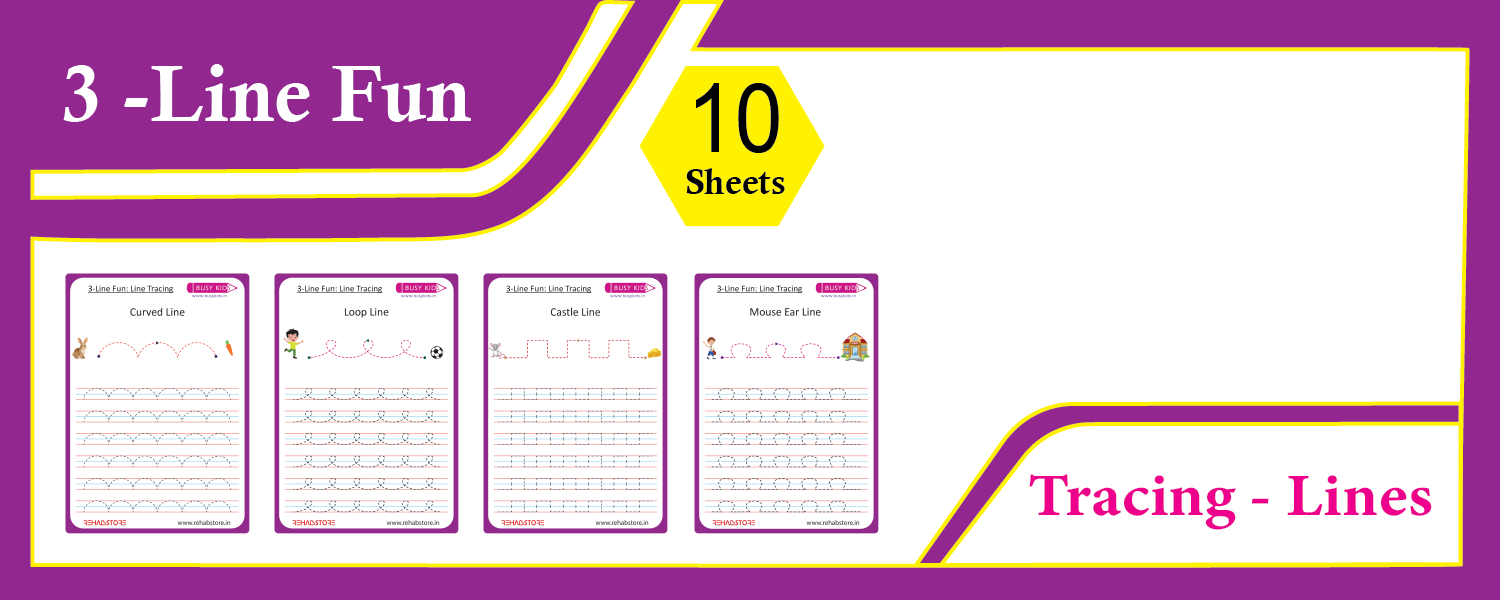 3 Line Fun - Tracing - Cursive Strokes