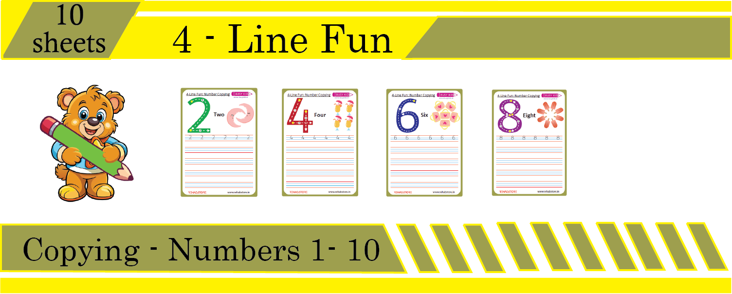 4 line Fun - Copying - Number (1 to 10)