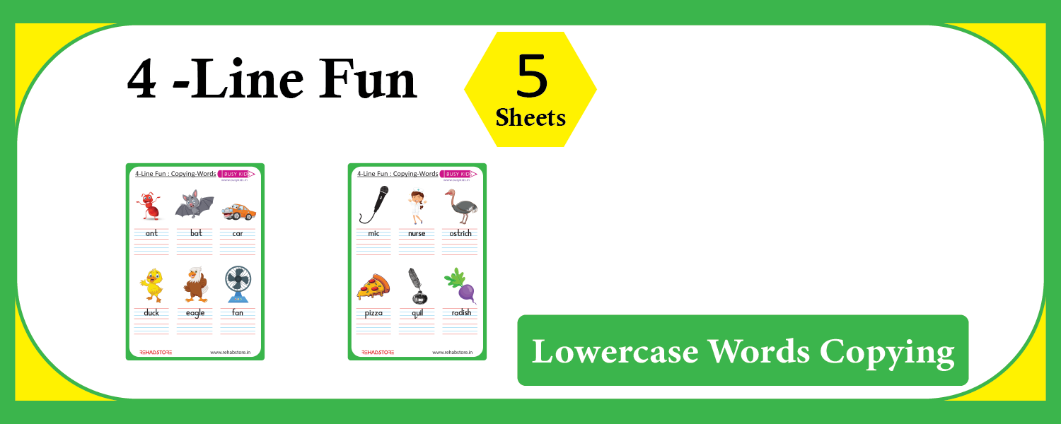 4 line fun - Copying - Words (Level 1)