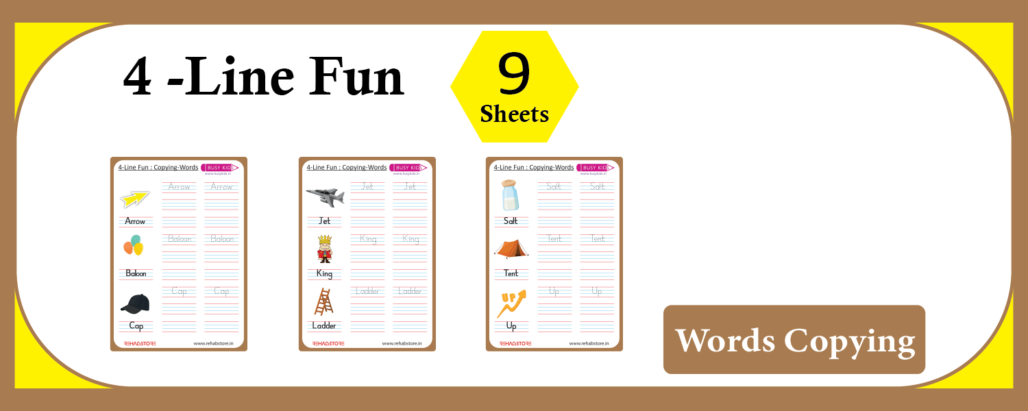 4 line fun - Copying - Words (Level 3)