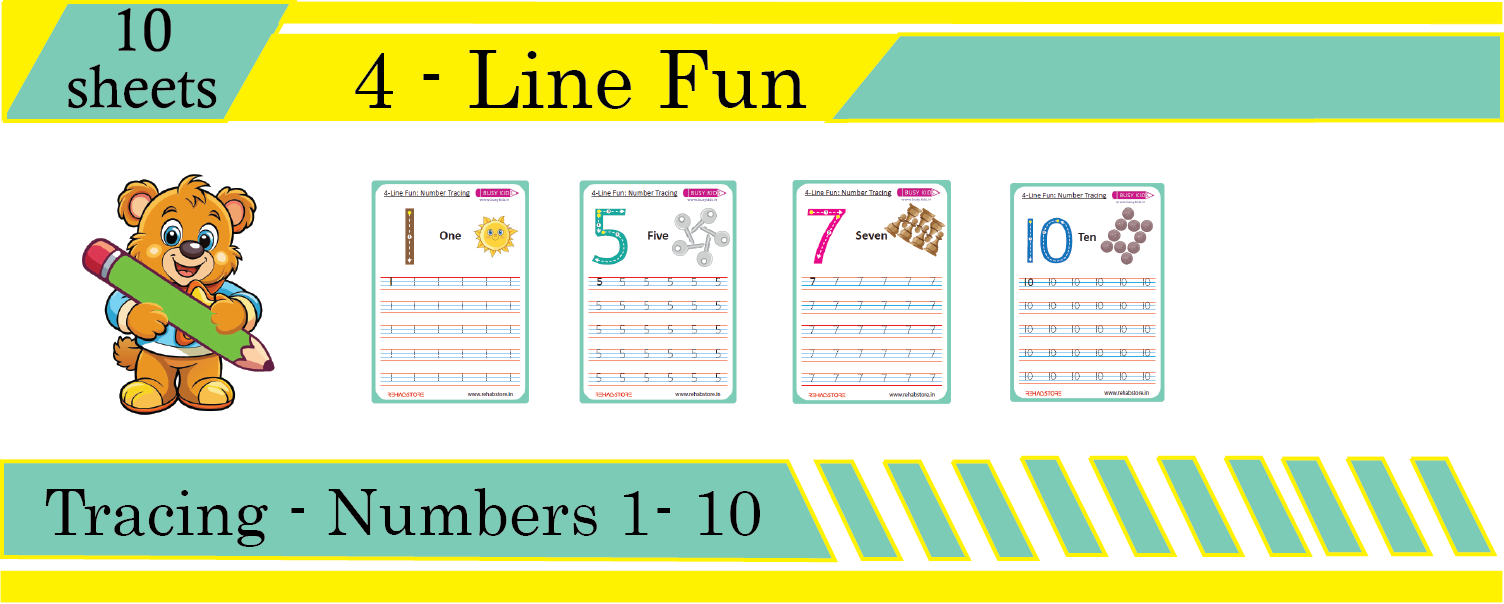 4 Line Fun - Tracing - Number (1 to 10)