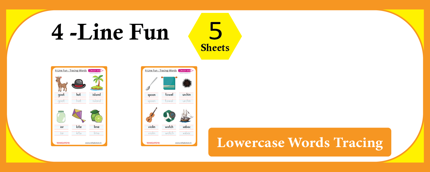 4 Line Fun - Tracing - Words (Level 1)