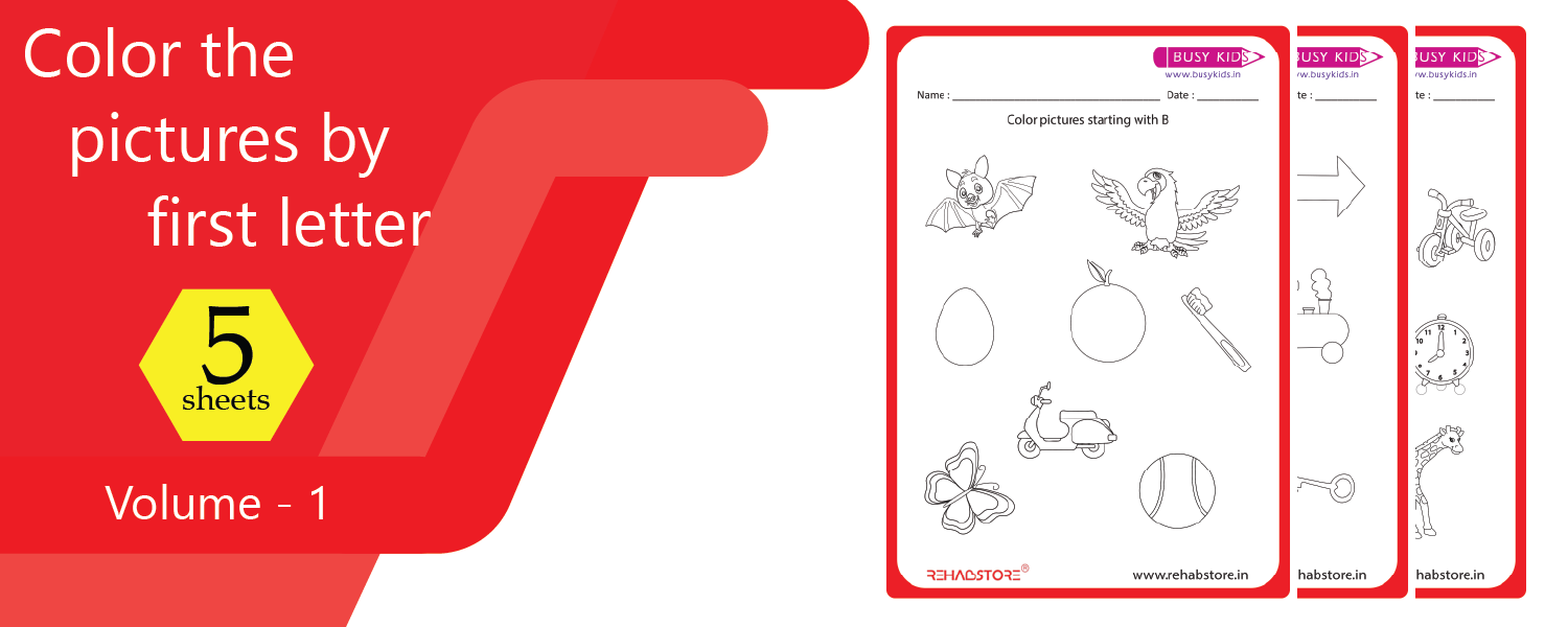 Color the Pictures by First Letter – Volume 1