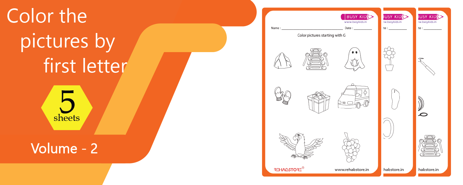 Color the Pictures by First Letter – Volume 2