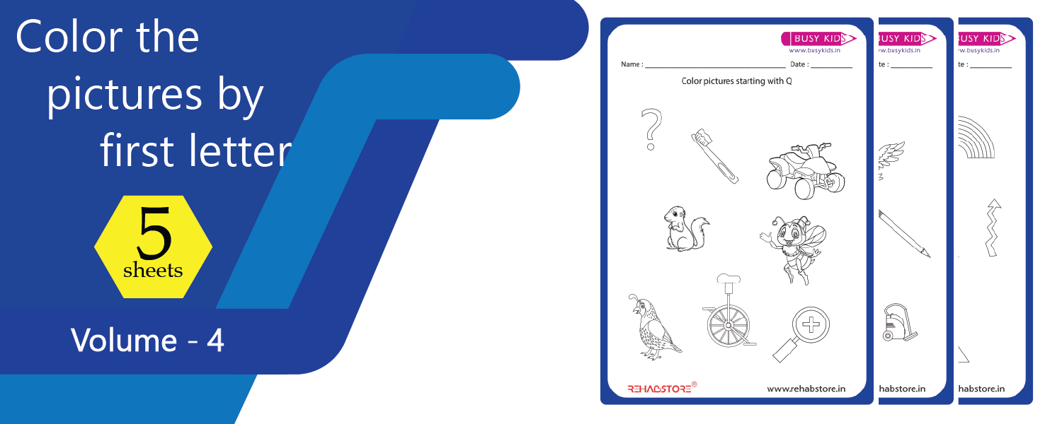 Color the Pictures by First Letter – Volume 4