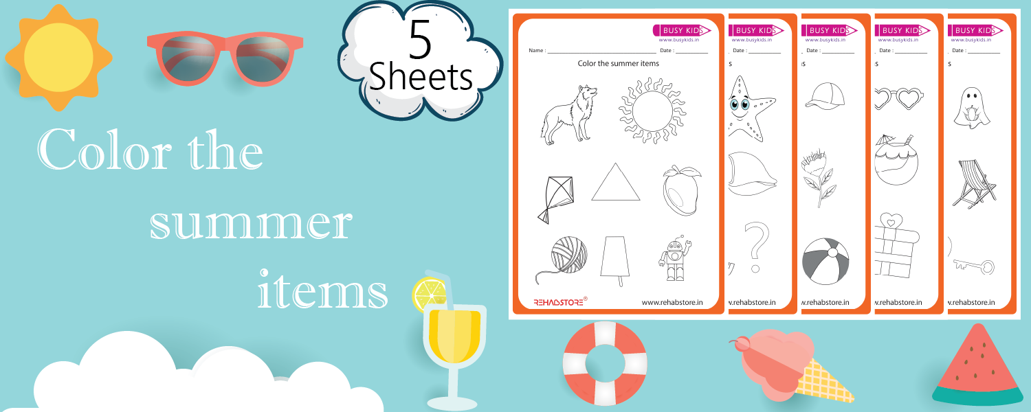 Color the Summer Items