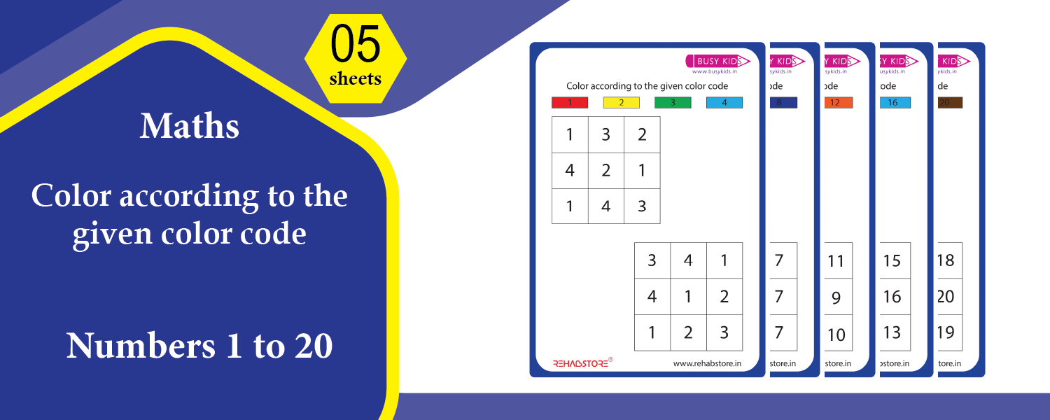 Colour It Using the Colour Code (1–20)