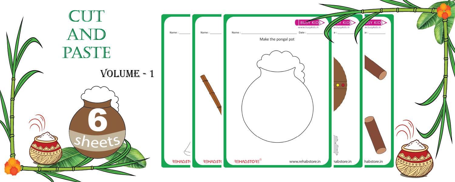 Cut and Paste Activities – Vol-1 (Pongal Theme)