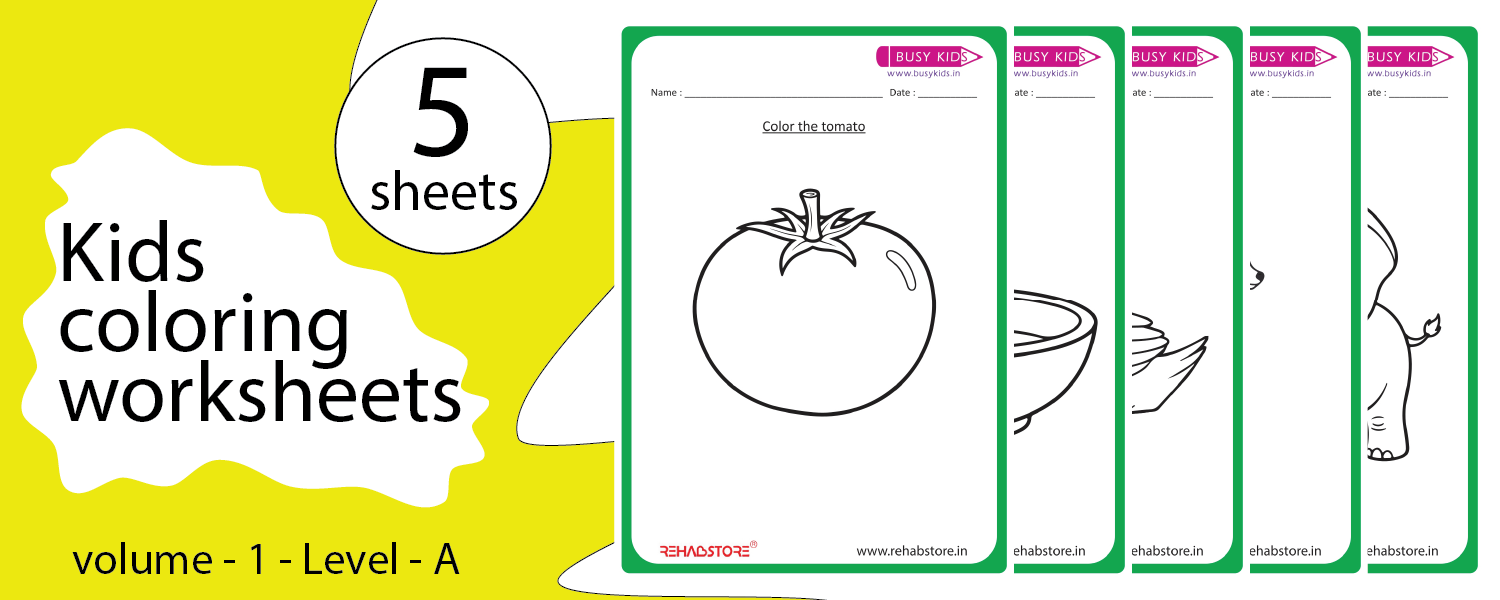 Kids Coloring Worksheets – Volume 1 | Level A