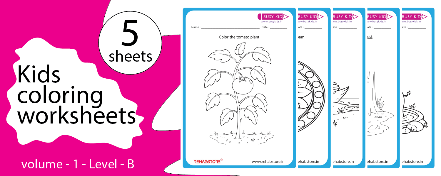 Kids Coloring Worksheets – Volume 1 | Level B