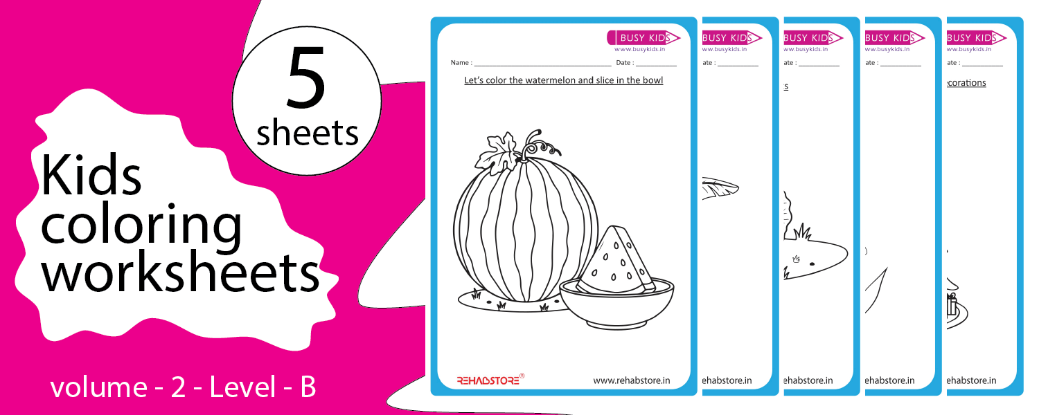 Kids Coloring Worksheets – Volume 2 | Level B