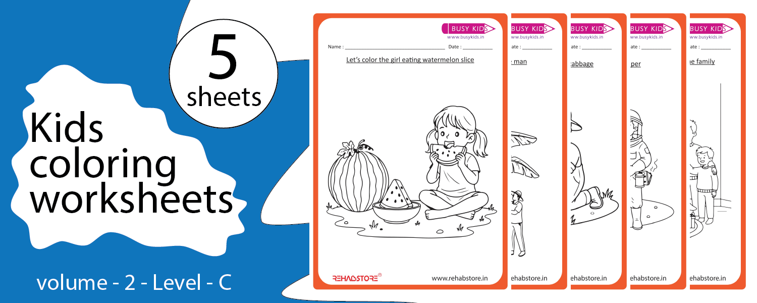 Kids Coloring Worksheets – Volume 2 | Level C