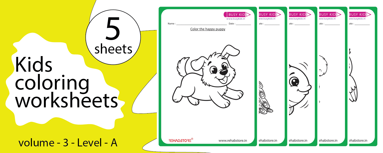 Kids Coloring Worksheets – Volume 3 | Level A
