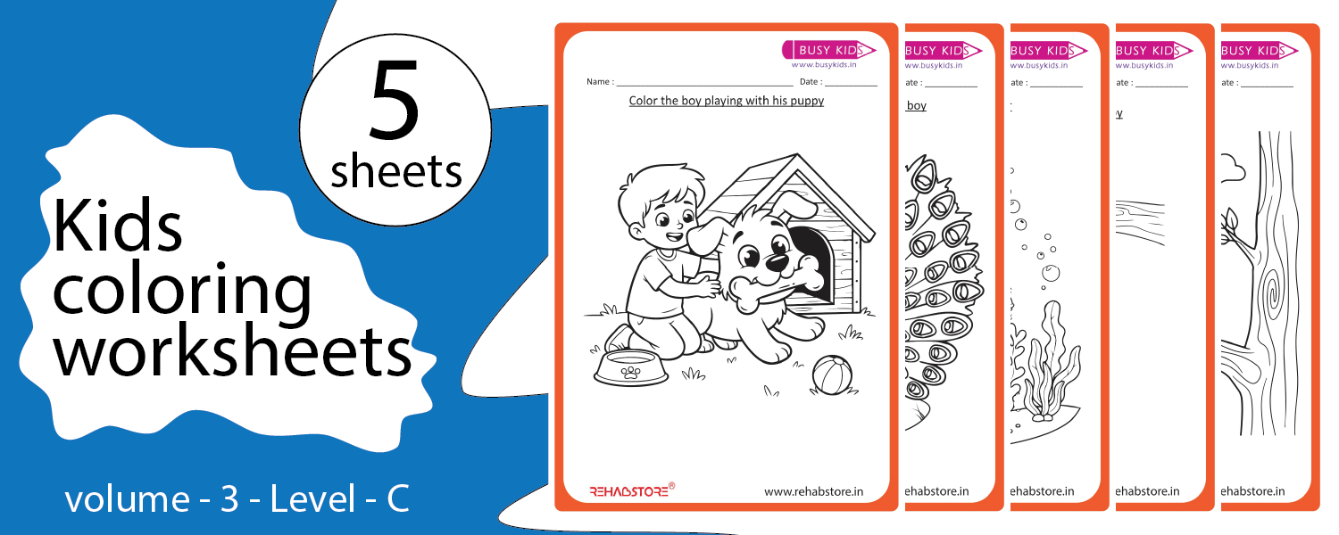Kids Coloring Worksheets – Volume 3 | Level C