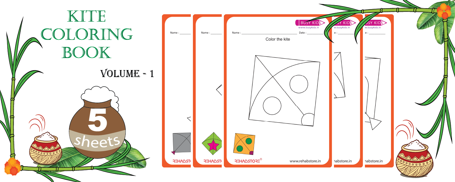 Kite Coloring Book (Vol-1)