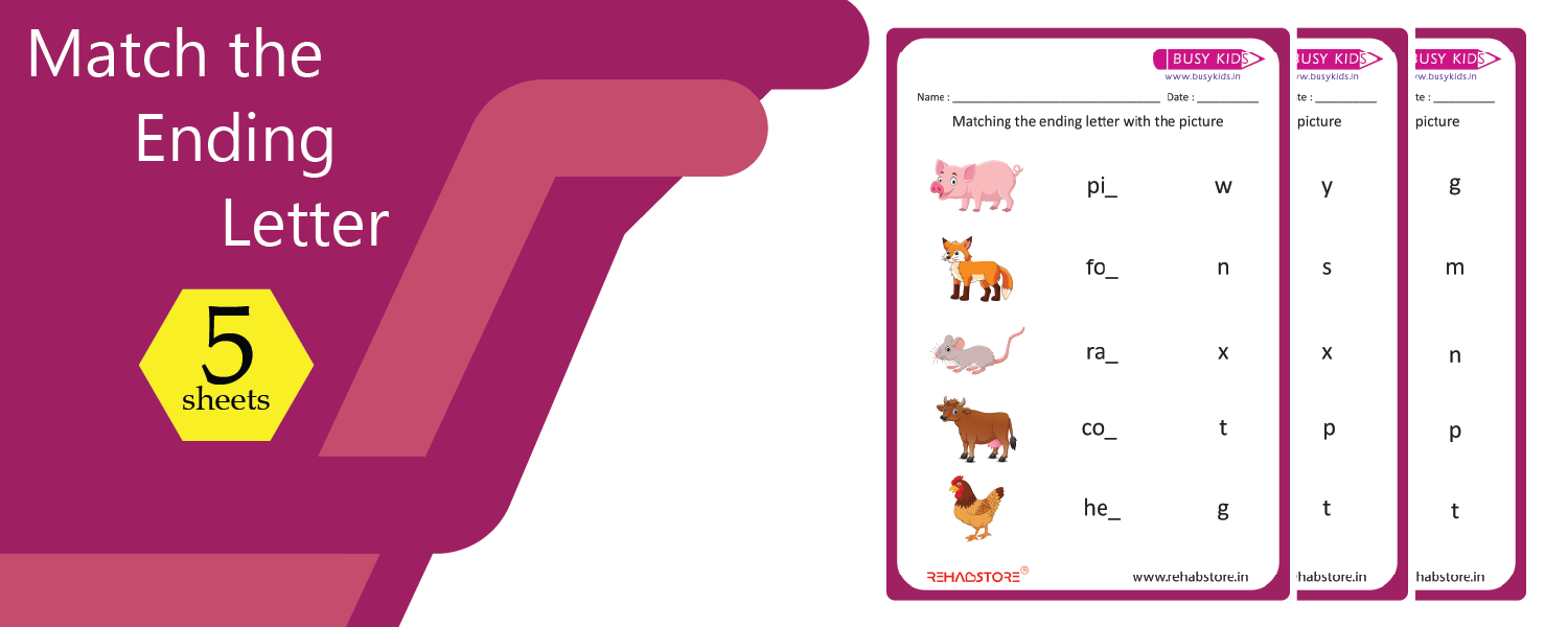 Match the Ending Letter with the Picture