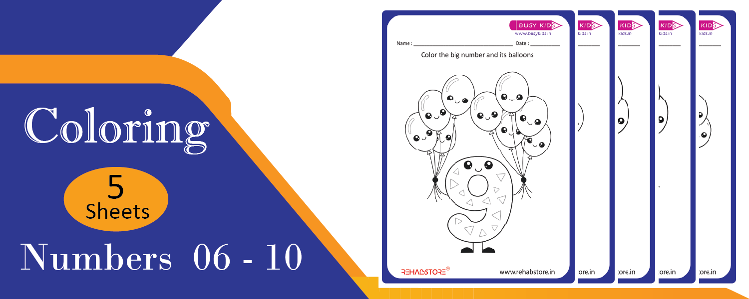 Numbers Coloring 06 to 10