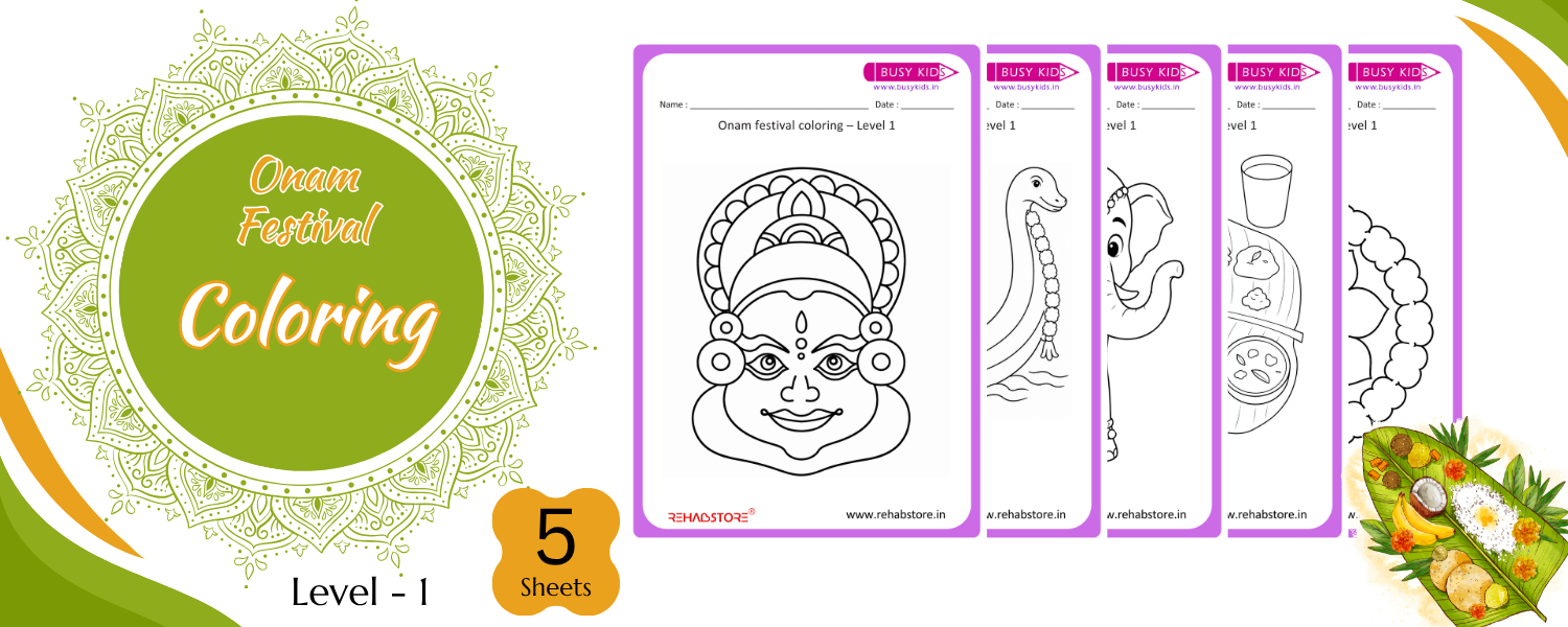 Onam Festival Coloring Level - 1