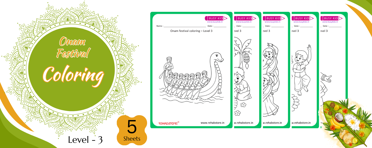 Onam Festival Coloring Level - 3