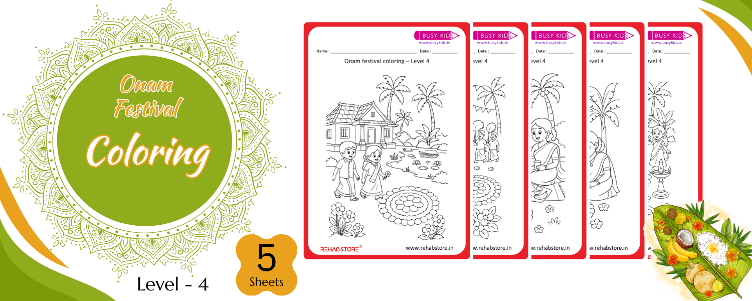 Onam Festival Coloring Level - 4