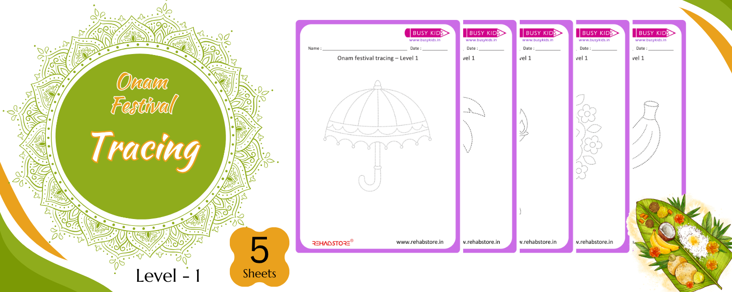 Onam Festival Tracing Level - 1