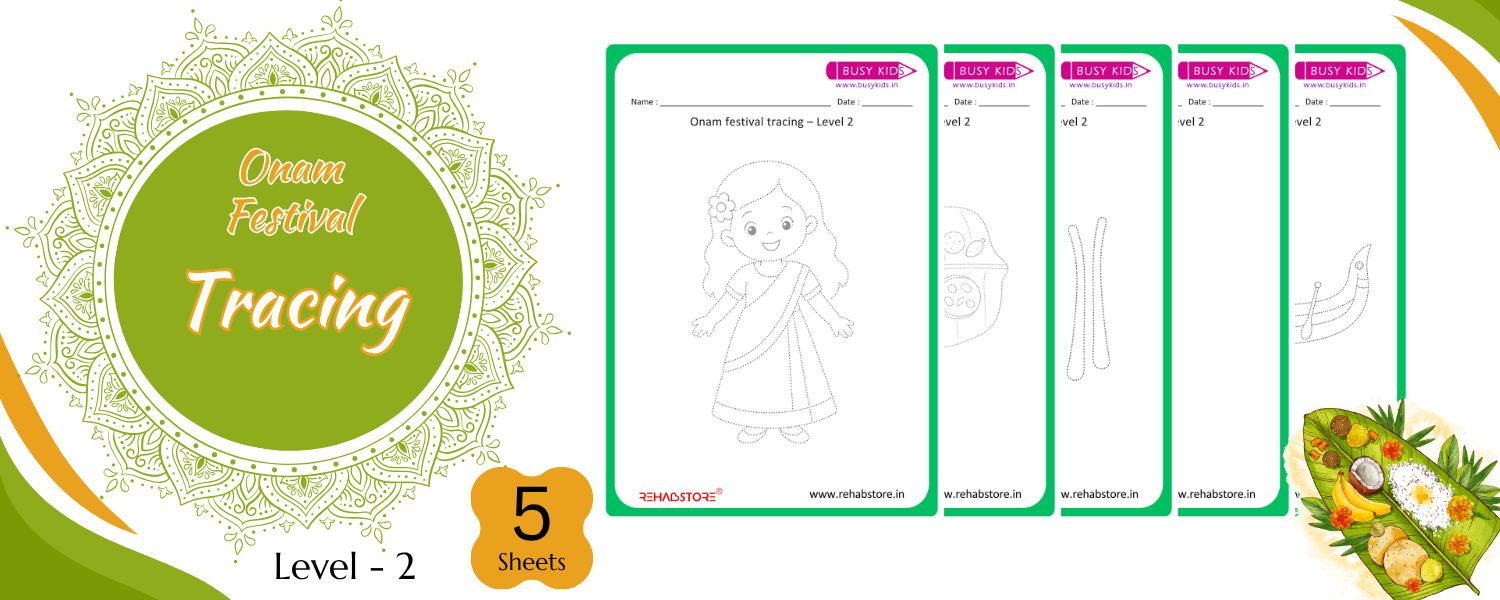 Onam Festival Tracing Level - 2