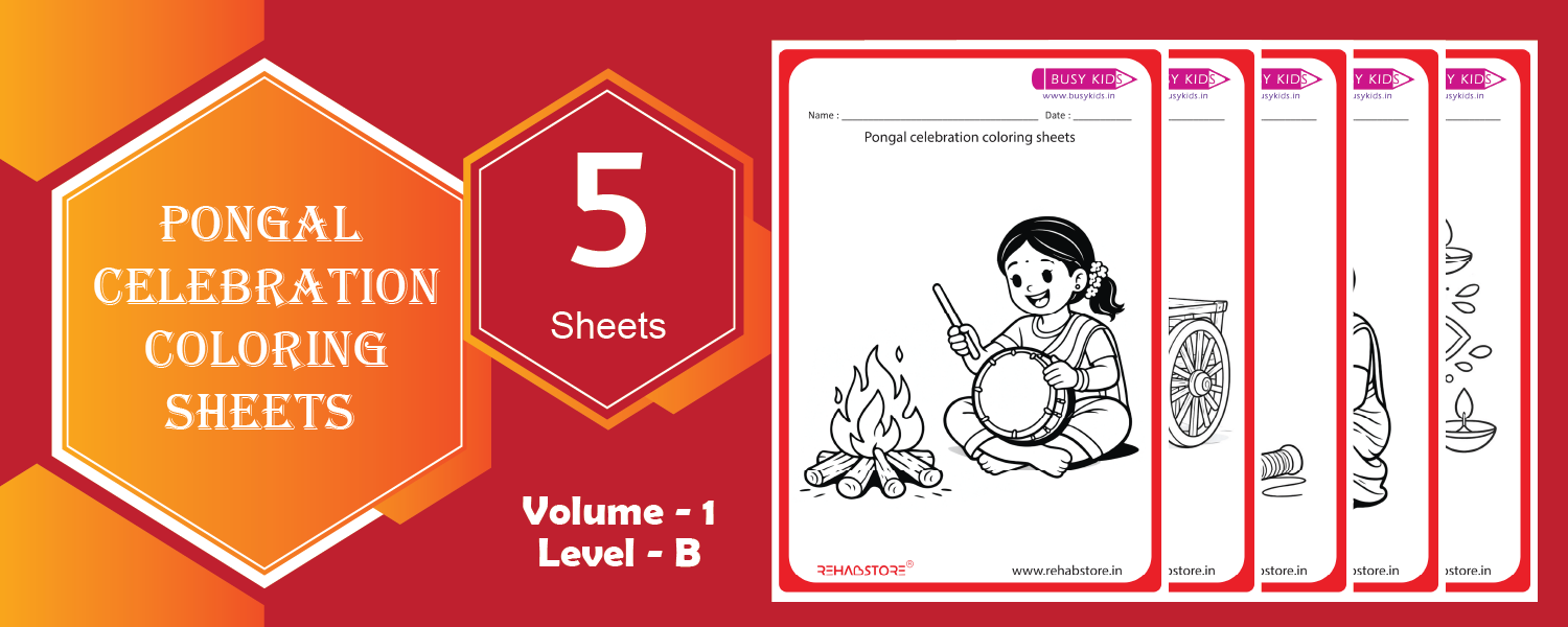 Pongal Celebration Colouring Sheets – Level B (Vol 1)