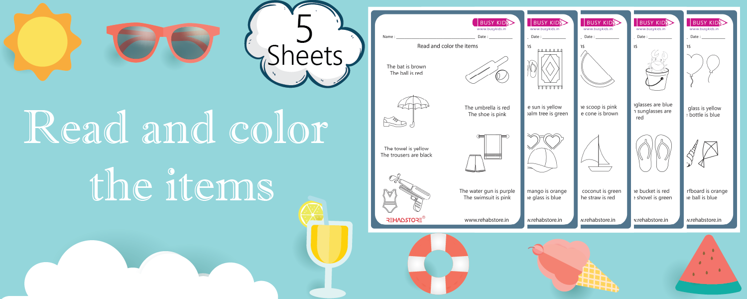 Read and Color the Items