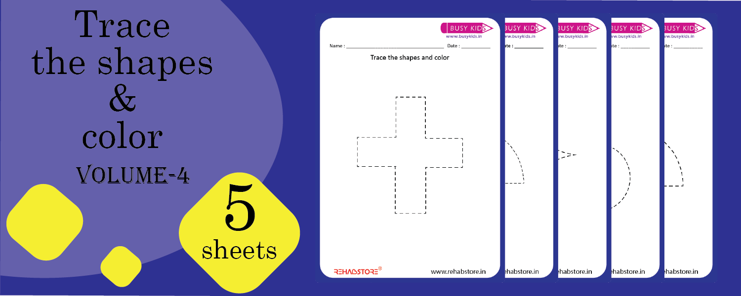 Trace the Shapes & Color (Vol - 4)