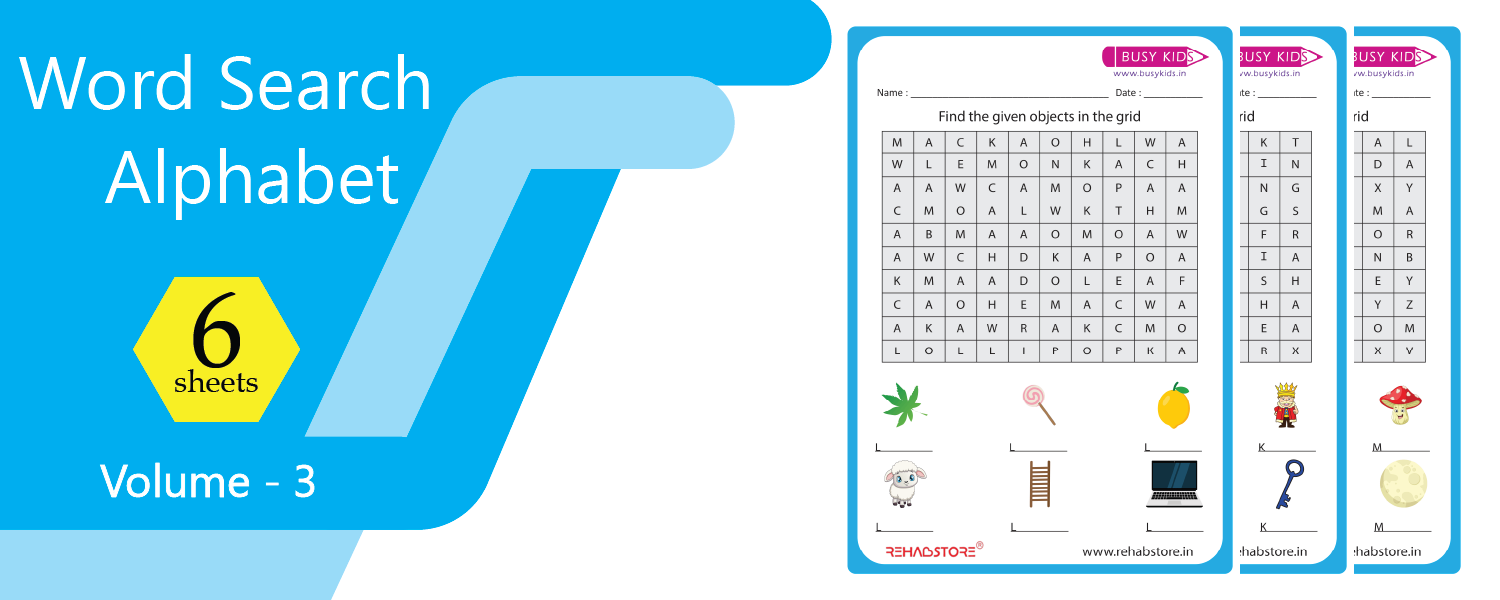 Word Search Alphabet – Volume 3